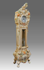 Grandfather Clock 569_2 lacquered and decorated, baroque style